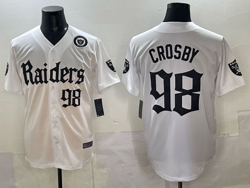 Men 2025 Oakland Raiders #98 Crosby white 6th generation Joint Name Nike Limited NFL Jersey style 06->san francisco 49ers->NFL Jersey
